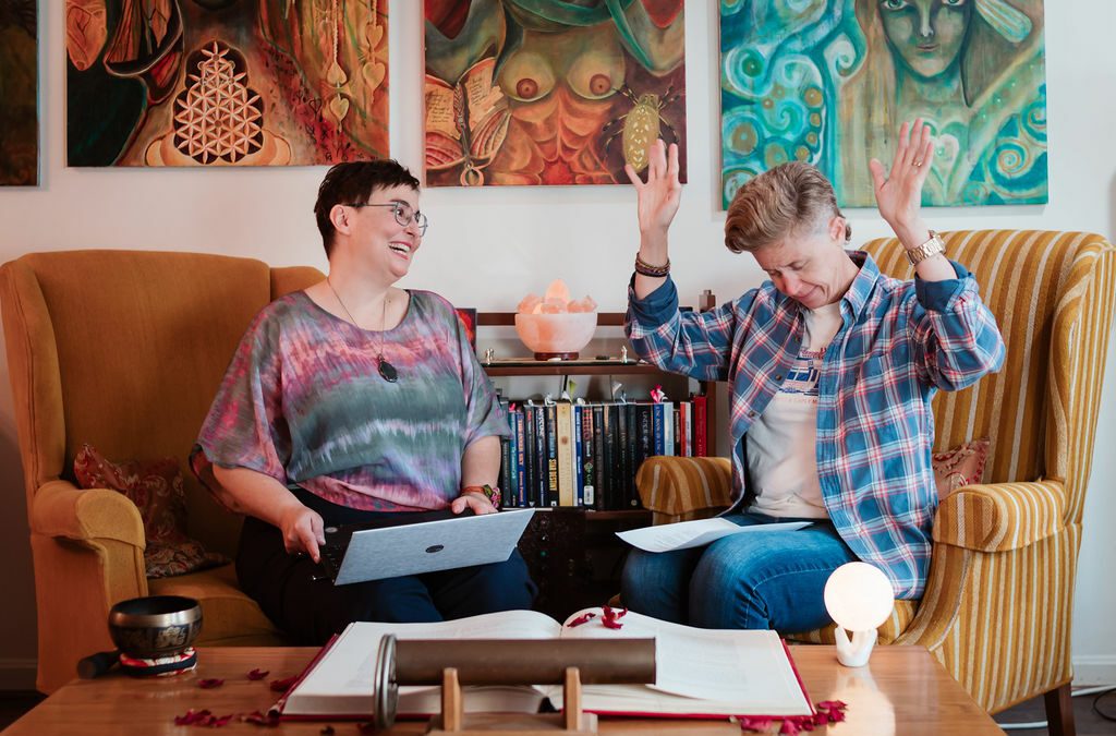 Woman experiencing personal transformation through astrology and creative therapy with Angel Living.